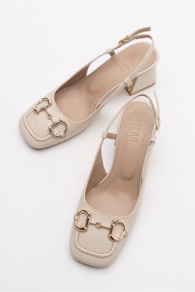 Luvi Karol Ecru Beige Damenschuhe mit Absatz