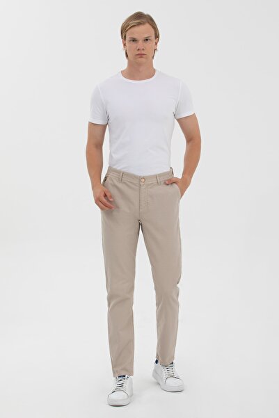 U.S. Polo Assn. Us. Polo Assn. Dokuma Erkek Camel Chino Pantolon