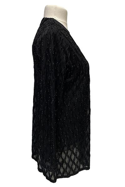 GAYE TRİKO Μαύρο Serra Plus Size Εσωτερικό και Εξωτερικό Κομψό Βραδινό Φόρεμα με λεπτομέρεια από ασήμι