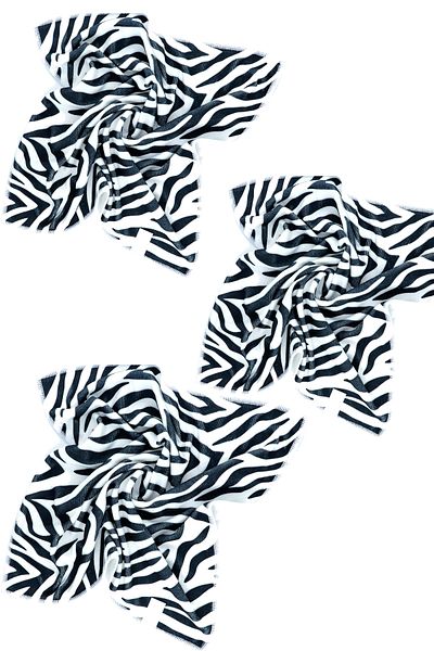 SİLVER HOME Microfiber 3-Piece Zebra Pattern Kitchen Cloth 40x40cm