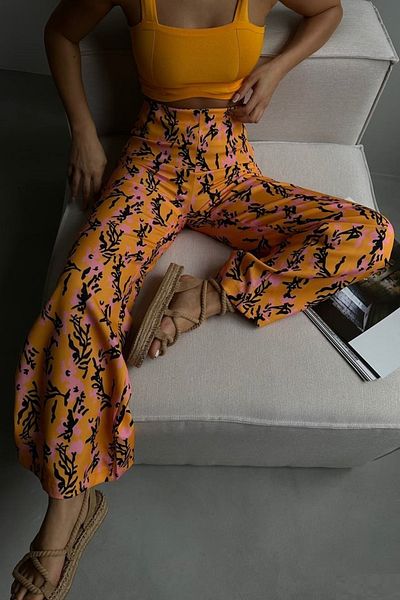 lovebox Women's Patterned Pipe Leg Trousers 23S01012