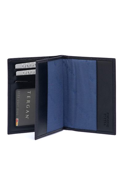 Tergan Navy Blue Leather Unisex License 01338h86