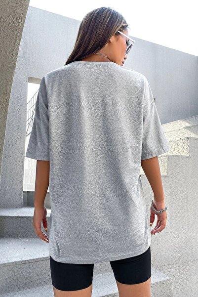 MODAGEN Γυναικείο μπλουζάκι Grimelange Νέας Υόρκης με στάμπα Oversize Άνετο Κοψίματα