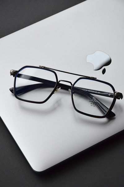 LOOKUP NEW نظارات حماية الضوء الأزرق متوافقة مع البصريات للجنسين المضادة للضوء صورة Ce وثيقة مستطيلة عتيقة