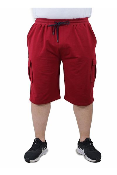MocGrande Large Size Commando Pocket Combed Cotton Shorts 23602 Claret Red