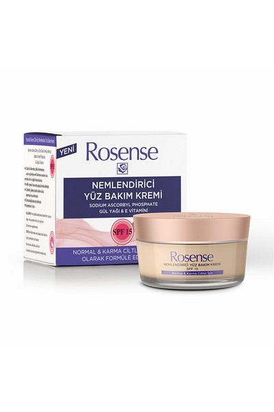 Rosense SPF 15 - 50 Ml Cream for Normal and Combination Skin to Protect Against Harmful Sun Rays