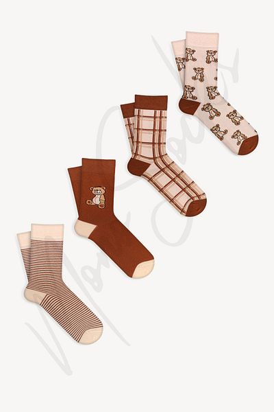 Mono Socks 4 Συσκευασίες κάλτσες Teddy Bear Lazy Bear
