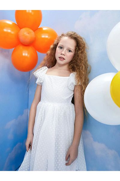 LC Waikiki 29 October and 23 April Square Collar Self Patterned Girl's Dress from Aymira Giyim
