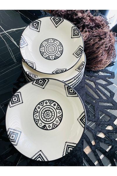 VENÜS HOME DECORATION Kilim Pattern 6-Piece Dinner Plate