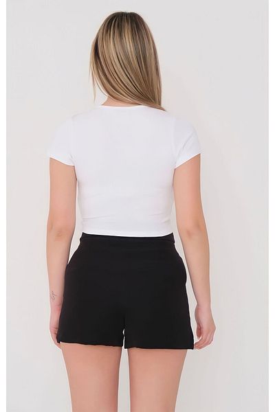 AYSİ COLLECTİON Bluză cu decolteu în V adunată în față