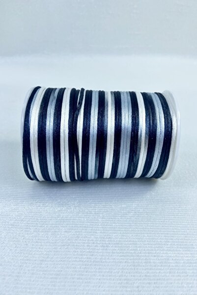 Hobigram 5 метрів атласної стрічки, стрічка для намиста, стрічка для браслета, синьо-сіра, різнокольорова, 5 метрів – пряжа для в'язання – в'язання