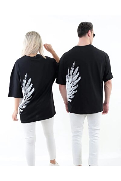 Machetta Μπλουζάκι Unisex από βαμβακερό τυπωμένο φτερό μεγάλου μεγέθους (το τεμάχιο είναι η τιμή)