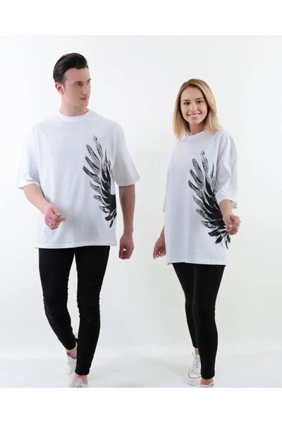 Machetta Large Size Wing Printed Oversize Cotton Unisex T-shirt (Price is per piece)