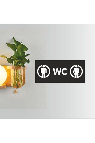enmalife Επιγραφή κατεύθυνσης πόρτας με γραμμένο WC
