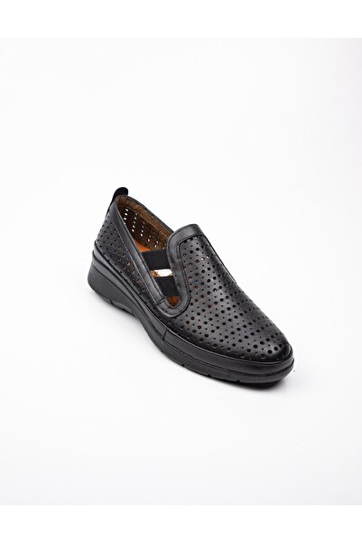 Scavia 806 Чорні шкіряні жіночі туфлі на щодень