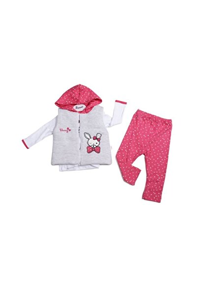 Hippil Hıppıl Peluş Yelek Kazak Pijama Kız Çocuk Takım Pembe