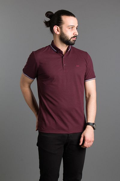 ZEKİ ÖZER Ανδρικό μπλουζάκι Plum Basic Polo Neck