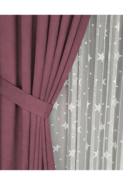 Yuka Diamond Double Wing Dusty Rose Catifea Texturată strâns plisată Plain Is...