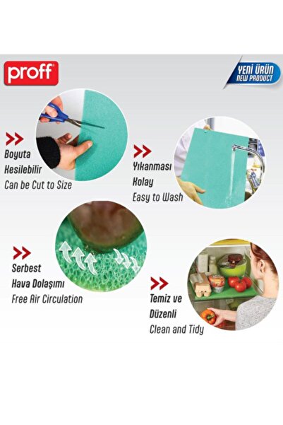 Proff Hero Sebze Koruyucu Mat - Buzdolabı Matı - Nem Ve Küf Önleyici Buzdolabı Matı (31 X 47 CM)