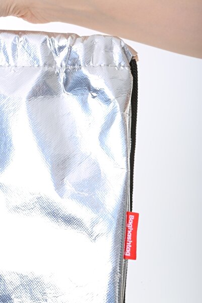 Baghashtag Divinall Silver Gray Shiny Backpack