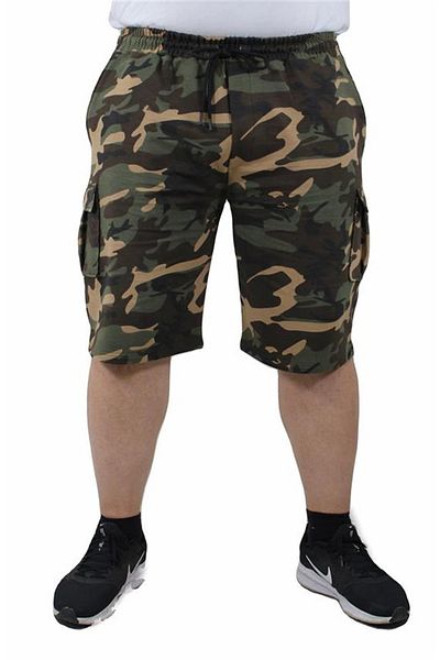 Starbattal Ανδρικό χτενισμένο βαμβακερό σορτς Commando Camouflage μεγάλου μεγέθους 23606 Tan