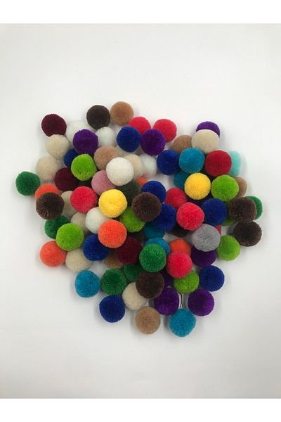 Chuva Pom Pom Wool Mixed Color 50 Pieces 2 Cm