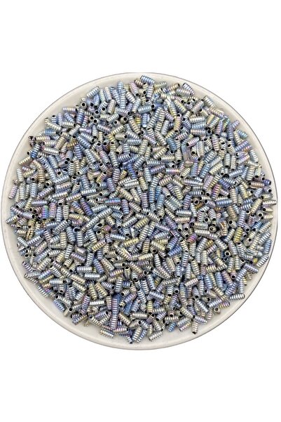 Hedef Bijuteri 10gr Kurtçuk, Minik Janjanlı Boru Kurtçuk Model Boncuk, 6x3mm Boru Takı Boncuğu (10gr ~300 Adet)