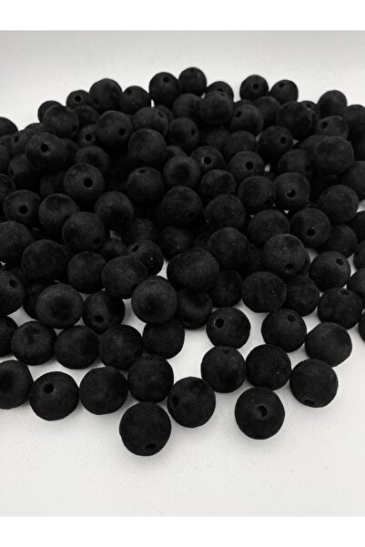 Hedef Bijuteri مجوهرات من الخرز المخملي باللون الأسود 16 ملم، خرز لصنع الحقائب (100 جرام، ~ 40 قطعة)