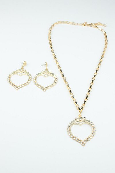 Pridza Heart Figured Necklace Earring Set