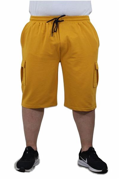 Starbattal Pantaloni scurți din bumbac pieptănat Commando Pocket Plus Size 23602 Muștar