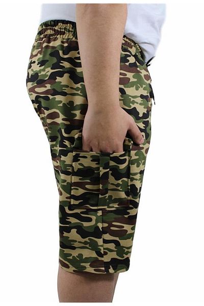 Starbattal Plus Size Commando Camouflage Men's Combed Cotton Shorts 23606 Beige
