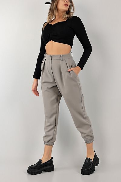 Trn JNS Lovely Gray Masculine Leg Elastic Jogger Pants