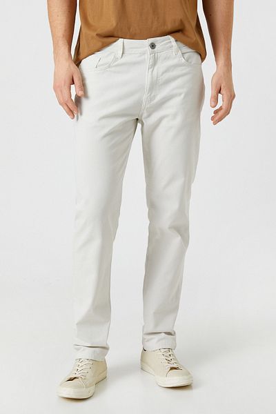 Koton Basic-Hose aus Gabardine, Baumwolle mit geknöpften Taschen