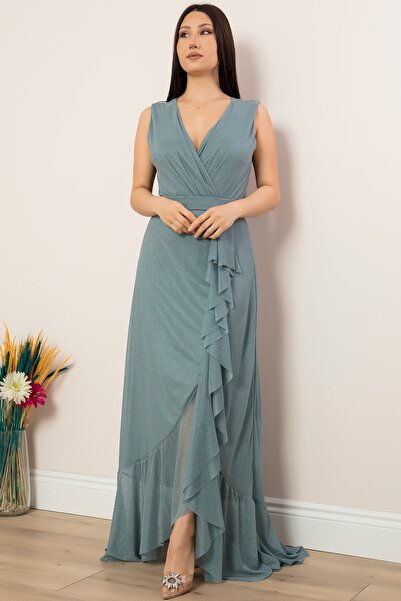 PULLIMM Zero Sleeve Double Breasted Long Dress 13394