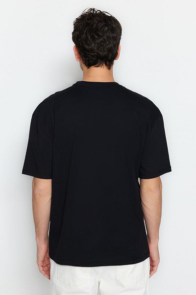 Trendyol Collection Animal Printed Black Oversize T-Shirt - TMNSS23TS00119