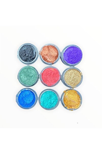 cnk craft shop 9 Adet Epoksi Mini Sedef Toz Pigment Boya Seti Epoksi Renk Pig...