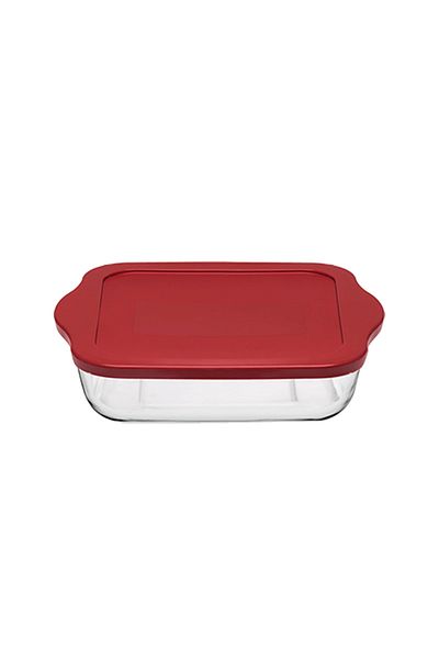 Paşabahçe 59034t00 Square Pyrex Glass with Lid - 25x22 Cm