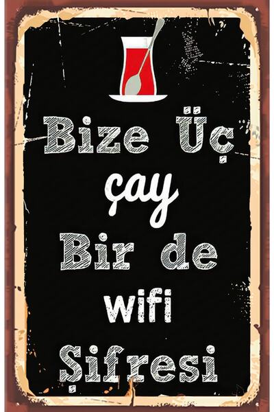 hediyeniburadabul Tea and Coffee Themed Retro Wooden Poster