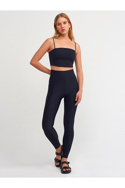 Dilvin Braune Damen-Leggings mit Gürteldetail 7935 - Trendyol