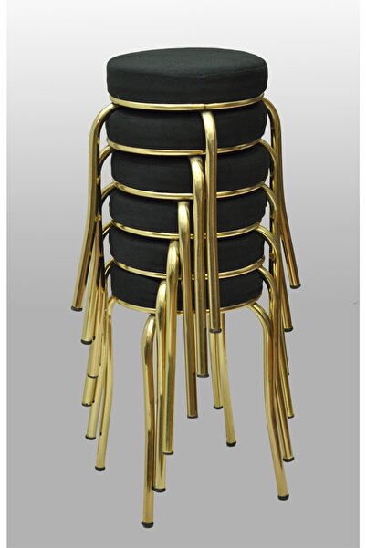 TABURECİM Tabure (6adet) Gold Ayaklı, Mina Kumaş, Metal Ahtapot Ayak Aygl-273