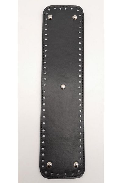 angel çanta aksesuar Τεχνητό δέρμα Μαύρο Χρώμα 40x10 cm Ορθογώνια Βάση Τσάντας με Ασημένια Συσκευή