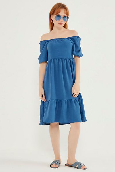 MEECY Rochie de damă cu guler Madonna albastru indigo