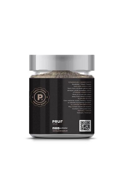 PRUF Black Pepper Powder 165 gr Glass Jar