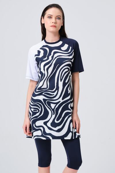 ALFASA Μαγιό με μισό μανίκι συνονθύλευμα