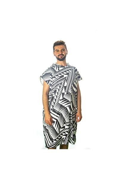 YORKADESIGN Geometrik Desen Baskılı Su Sporları Pançosu