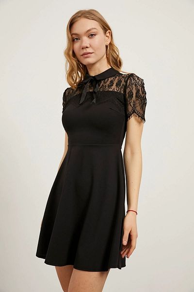 İKLİM LİFE Shoulder Lace Mini Dress
