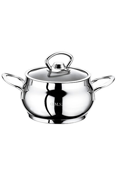 OMS PASLANMAZ 2009 2 Parça Paslanmaz Çelik Mini Küre Derin Tencere 12x9 Cm