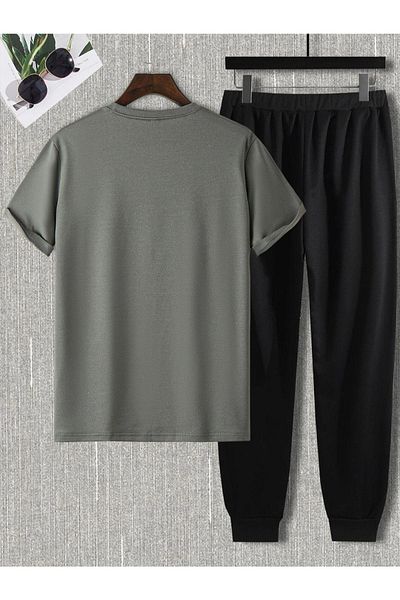 Benisengiydir Men's Anthracite King Printed Tracksuit Set