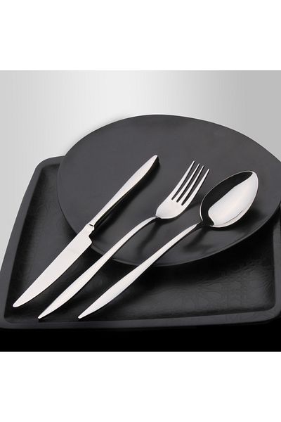 Demir Çeyiz Dmr Life 48 Pieces 8 Person Ruby Plain Fork Spoon Set