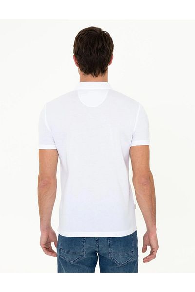 Pierre Cardin Μπλουζάκι 23y Mercerized Sports Woven Slim Fit Λευκό με γιακά πόλο